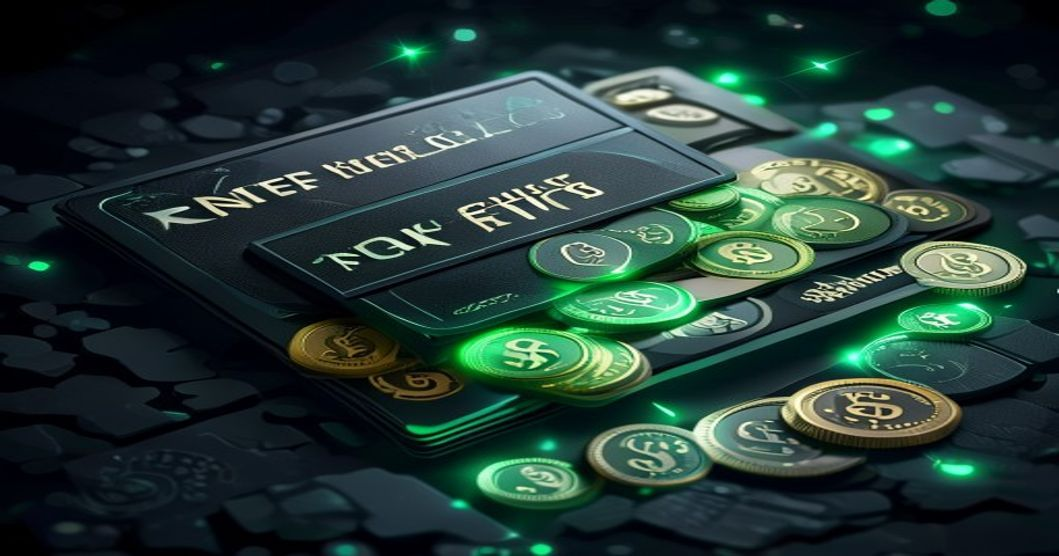 Netflix Gift Card prize reward with glowing coins and tickets on dark slate background